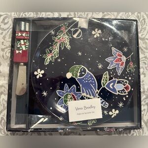 Vera Bradley Holidays plate and spreader set. Plate 8". Nwot
